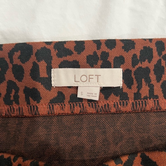 LOFT leopard print midi skirt sz S - Picture 8 of 8